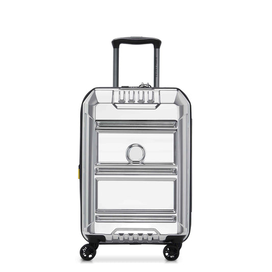 REMPART 22-Inch Expandable Carry-On Suitcase, Chrome - Delsey Paris New
