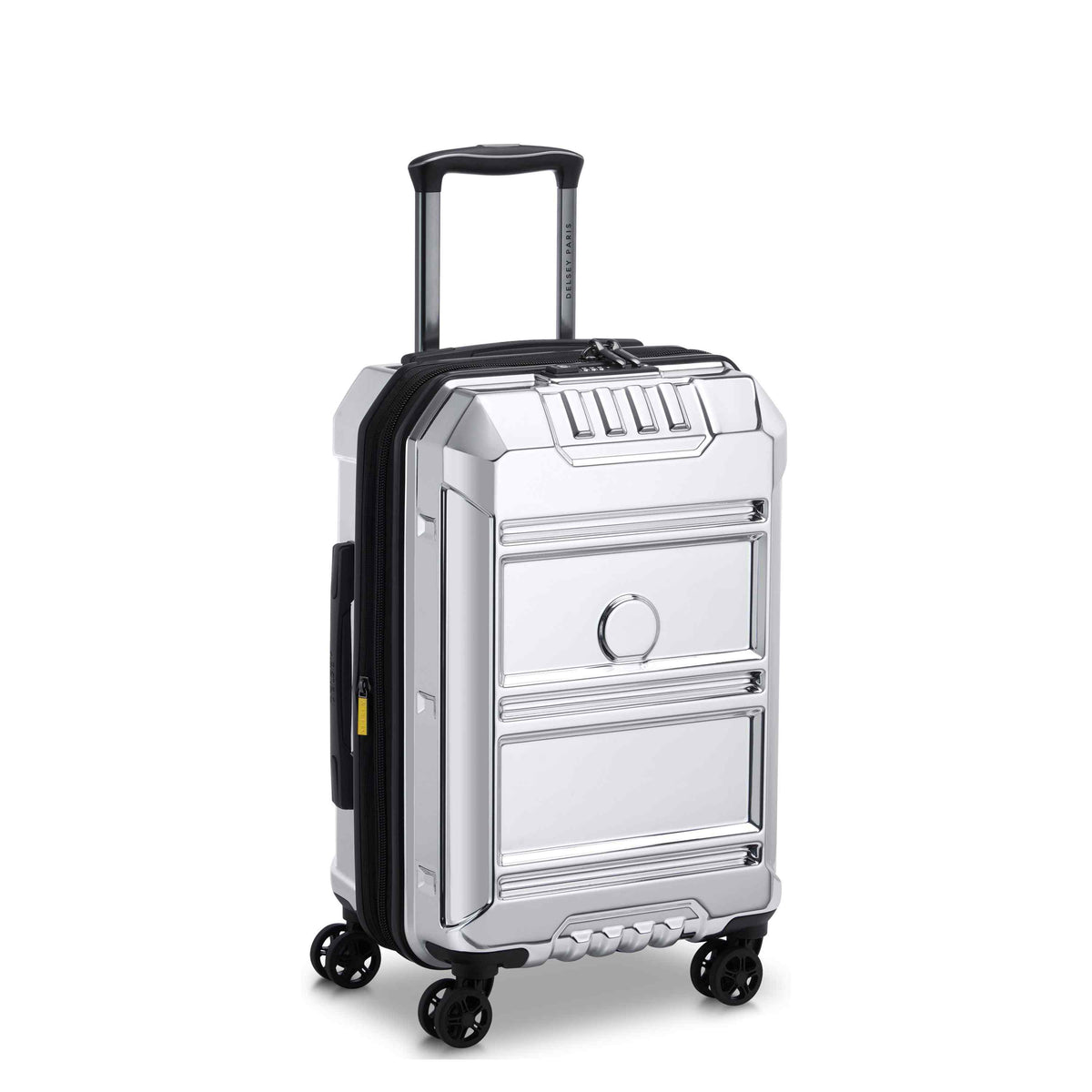 REMPART 22-Inch Expandable Carry-On Suitcase, Chrome - Delsey Paris New