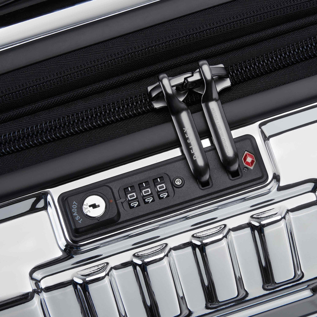 REMPART 22-Inch Expandable Carry-On Suitcase, Chrome - Delsey Paris New