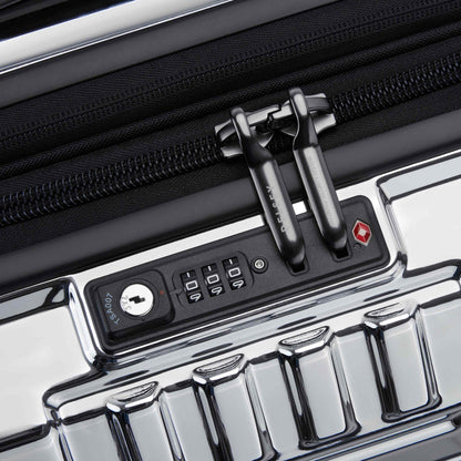 REMPART 22-Inch Expandable Carry-On Suitcase, Chrome - Delsey Paris New