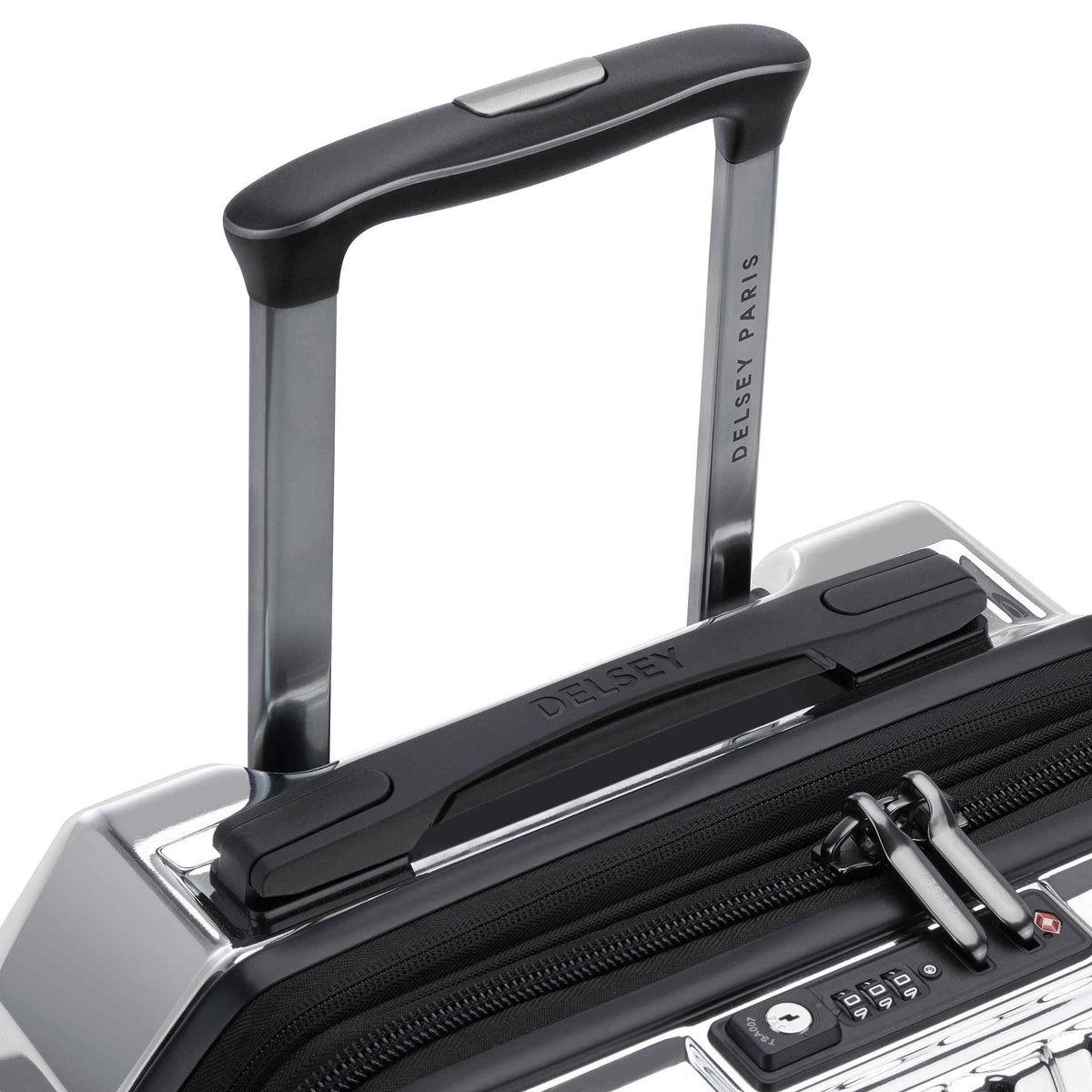 REMPART 22-Inch Expandable Carry-On Suitcase, Chrome - Delsey Paris New