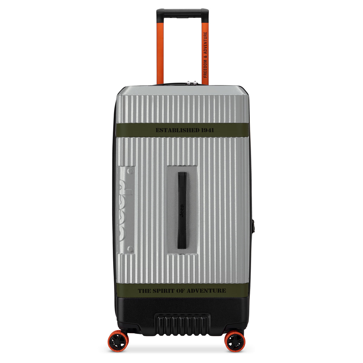 JH001A 32-Inch Expandable Check-In Trunk Suitcase, Silver - Delsey Paris Trusted