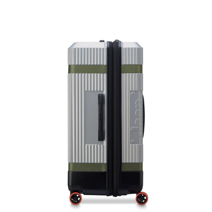 JH001A 32-Inch Expandable Check-In Trunk Suitcase, Silver - Delsey Paris Trusted