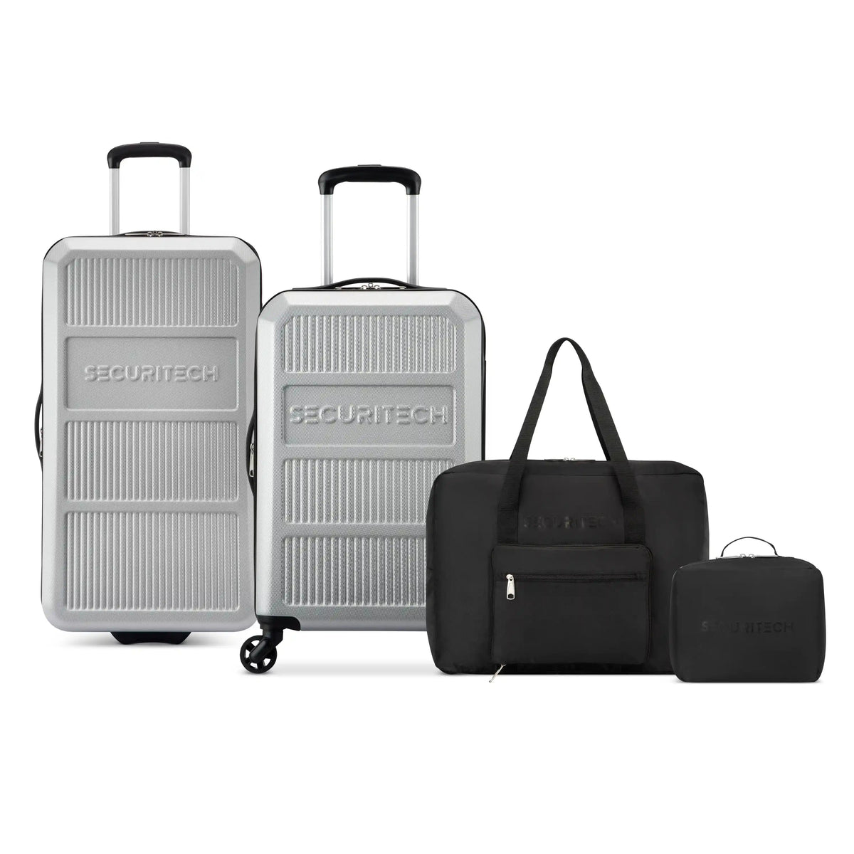 ASPHALT 4-Piece Luggage Set, Silver - Delsey Paris Quality