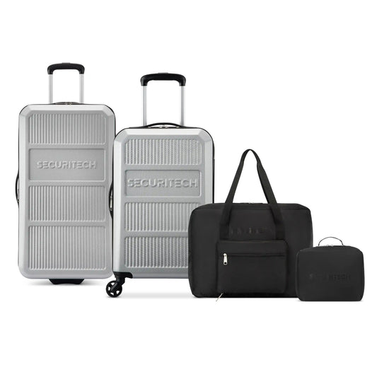 ASPHALT 4-Piece Luggage Set, Silver - Delsey Paris Quality