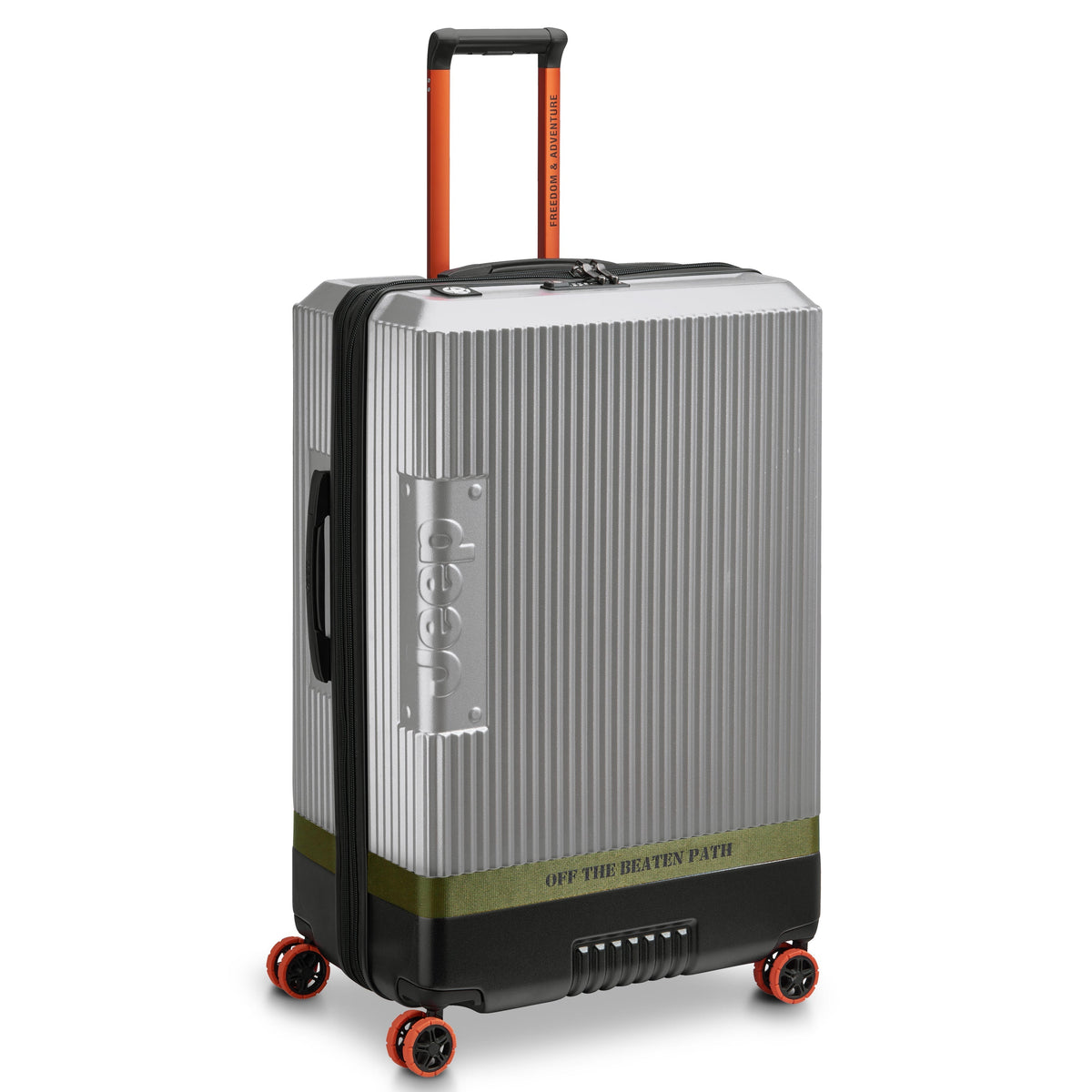 JH001A 32-Inch Expandable Check-In Suitcase, Silver - Delsey Paris Top Pick